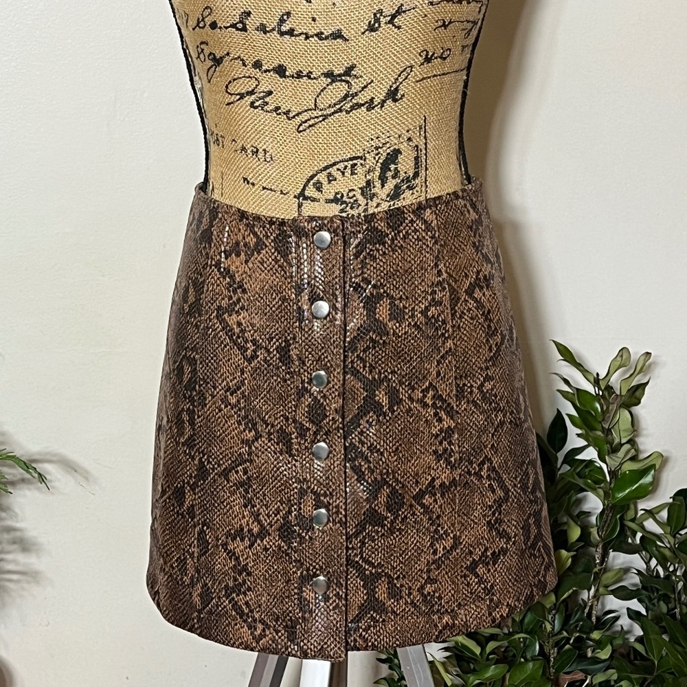 Faux Snakeskin Mini Skirt sz: xs By: ASTR
